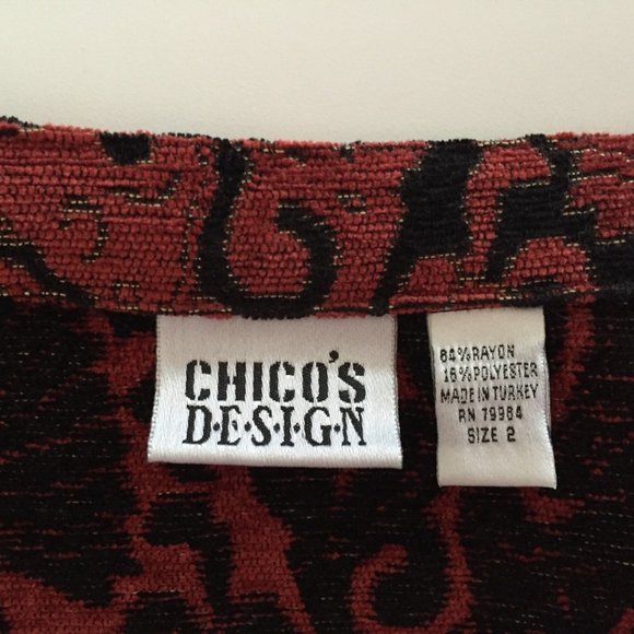 Chicos Brocade Long Jacket with Mandarin Collar - Picture 5 of 8